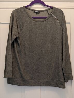 APC Rue Madame Paris Black & Gold Top w/ Zipper